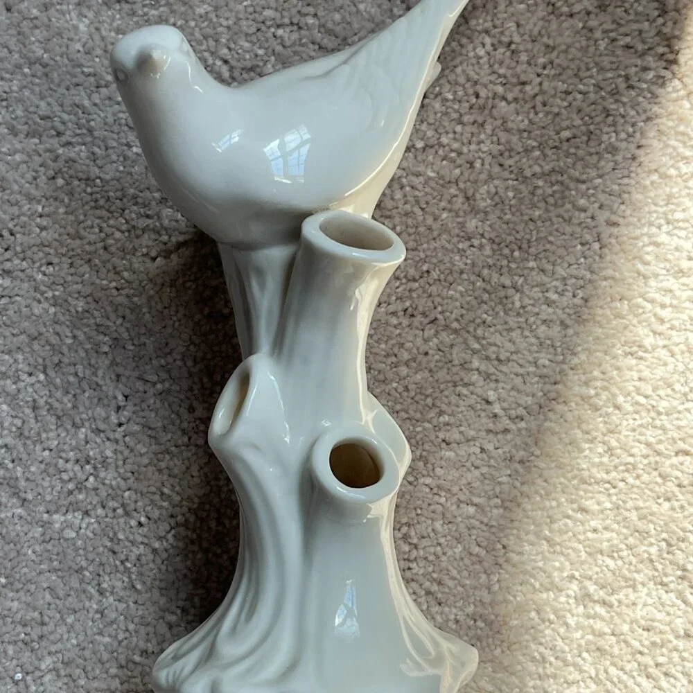 Lenox Cream Dove Bird Tree Flower Vase‎ ( (h/accent/x)